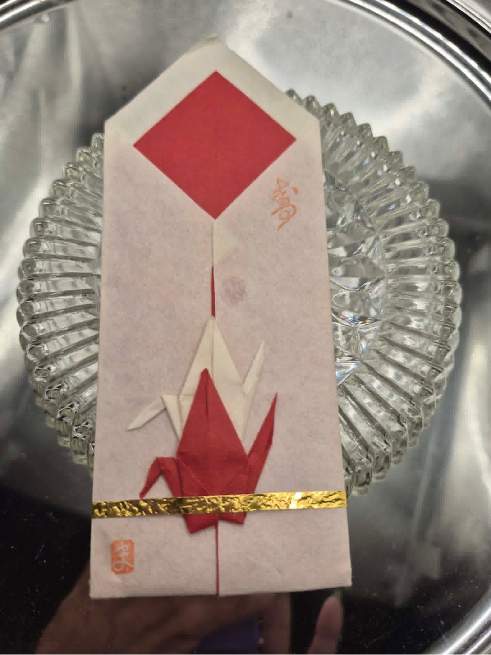 Traditional Japanese Origami Crane Envelope Noshibukuro Money Pocket Pochibukuro